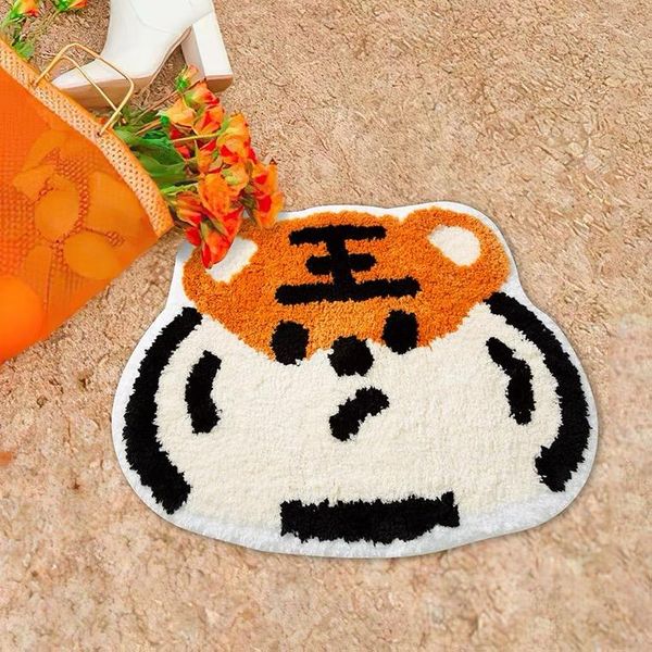 carpets cartoon tiger soft door mat for bedroom toilet suction