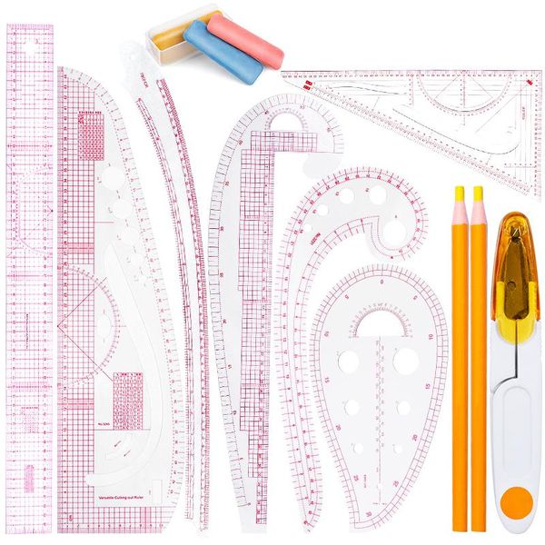 sewing notions & tools lmdz french curve ruler drawing with yarn scissors pencil fabric tailors chalk tailor measuring kit, Black
sewing notions & tools lmdz french curve ruler drawing with yarn scissors pencil fabric tailors chalk tailor measuring kit, Black
