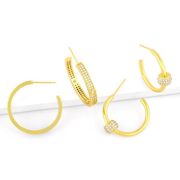 hoop & huggie flola cz pave round earrings for women gold plated circle dangle cubic zirconia wholesale jewelry gifts ersx08, Golden;silver
hoop & huggie flola cz pave round earrings for women gold plated circle dangle cubic zirconia wholesale jewelry gifts ersx08, Golden;silver