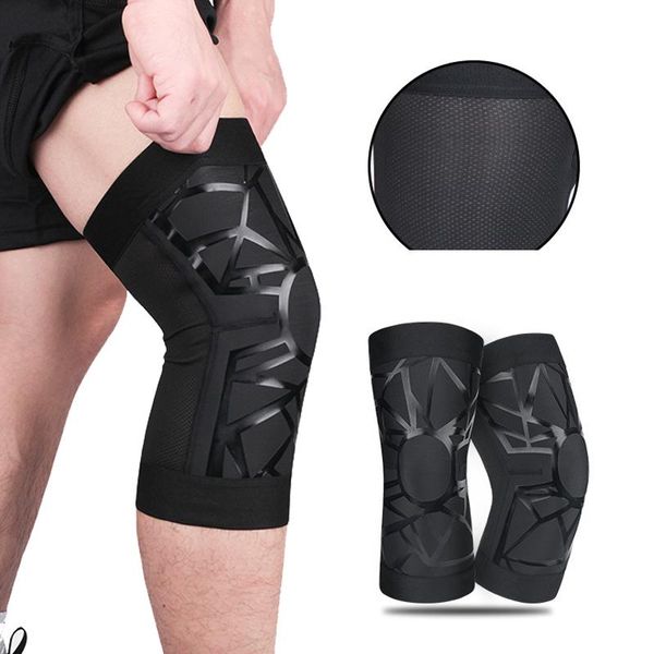spring fitness sports kneepads compression patella leg protector outdoor basketball running cool knee brace sleeve elbow & pads, Black;gray