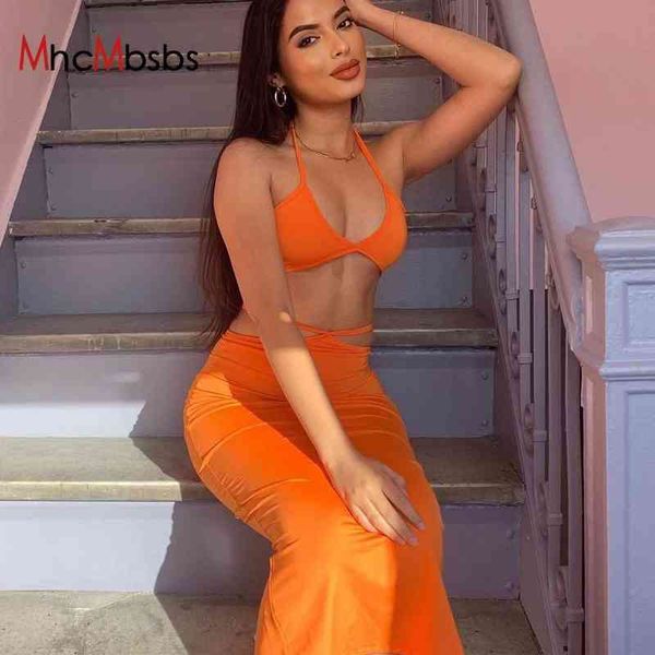 two piece dress set women backless halter crop +lace up bandage bodycon midi skirts 2021 summer beach vacation party outf, White
two piece dress set women backless halter crop +lace up bandage bodycon midi skirts 2021 summer beach vacation party outf, White