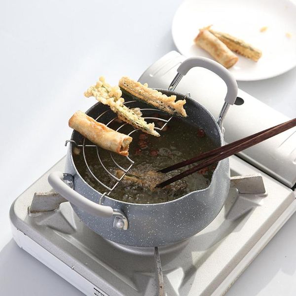 nonstick tempura deep fryer pot with oil drip drainer rack fried chicken home kitchen cooking tools maifan stone pans
nonstick tempura deep fryer pot with oil drip drainer rack fried chicken home kitchen cooking tools maifan stone pans