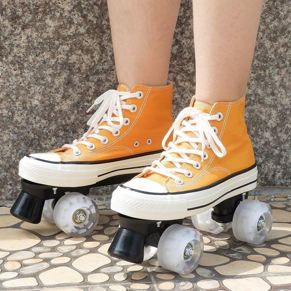 inline & roller skates canvas shoes double row 4-wheel pu women flash outdoor sports casual patin skating size 35-44
inline & roller skates canvas shoes double row 4-wheel pu women flash outdoor sports casual patin skating size 35-44