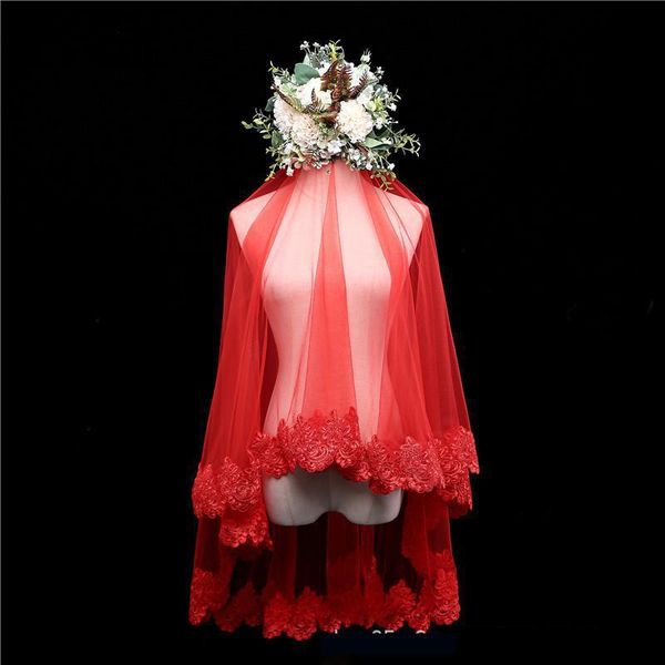 bridal veils 2021 red wedding veil elegant lace applique velo de novia tulle gorgeous accessories fast delivery c, Black
bridal veils 2021 red wedding veil elegant lace applique velo de novia tulle gorgeous accessories fast delivery c, Black