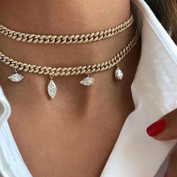 chokers 2021 gold color fashion women geometric cubic zirconia drop cuban link chain white green pink cz charm choker necklace 32+10cm, Golden;silver
chokers 2021 gold color fashion women geometric cubic zirconia drop cuban link chain white green pink cz charm choker necklace 32+10cm, Golden;silver