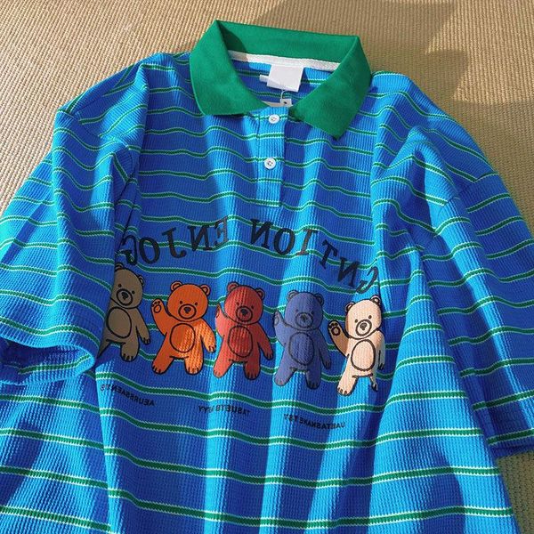 women's t-shirt 5 bear harajuku contrast color shirts vintage striped cartoon short sleeve summer lovers teens clothes casual, White
women's t-shirt 5 bear harajuku contrast color shirts vintage striped cartoon short sleeve summer lovers teens clothes casual, White