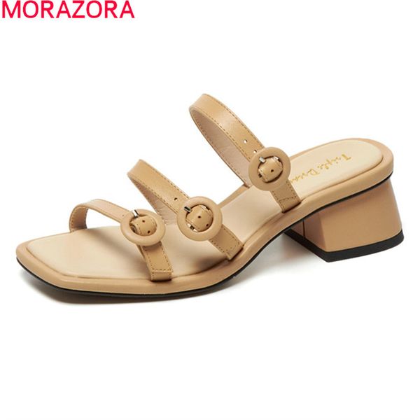 morazora summer genuine leather slippers women square heels ladies mules shoes fashion buckle rice white casual shoes 210506, Black
morazora summer genuine leather slippers women square heels ladies mules shoes fashion buckle rice white casual shoes 210506, Black