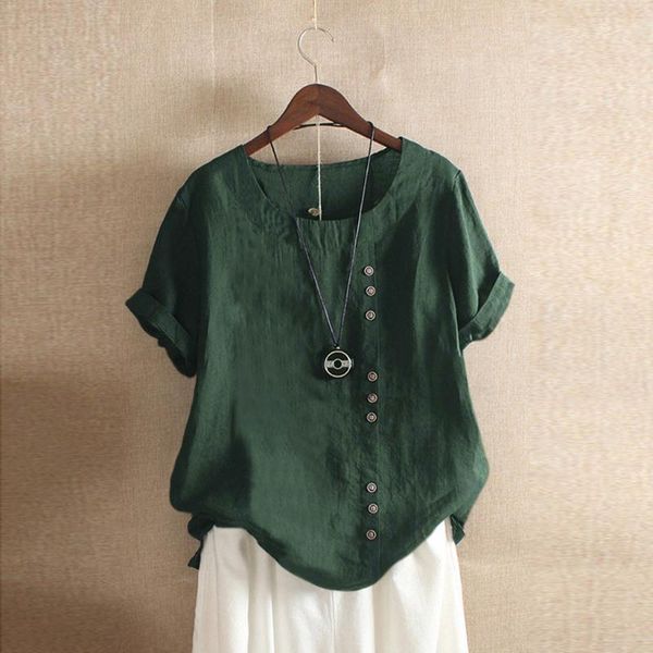 vintage women cotton linen blouse 2021 summer tunic loose short sleeve shirt boho buttons casual blusas mujer plus size 5xl women's blo, White
vintage women cotton linen blouse 2021 summer tunic loose short sleeve shirt boho buttons casual blusas mujer plus size 5xl women's blo, White