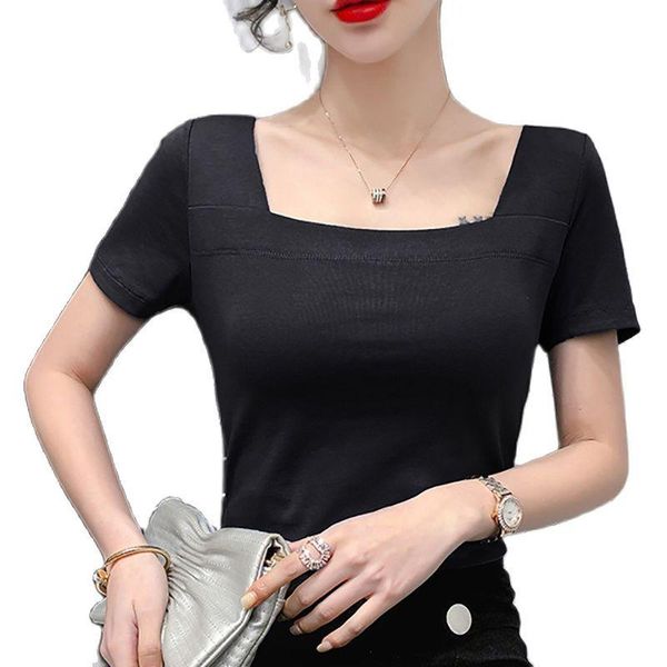 women's t-shirt square collar woman tshirts short sleeve slim t shirt women solid cotton tshirt summer 2021 white femme mujer camisetas
women's t-shirt square collar woman tshirts short sleeve slim t shirt women solid cotton tshirt summer 2021 white femme mujer camisetas