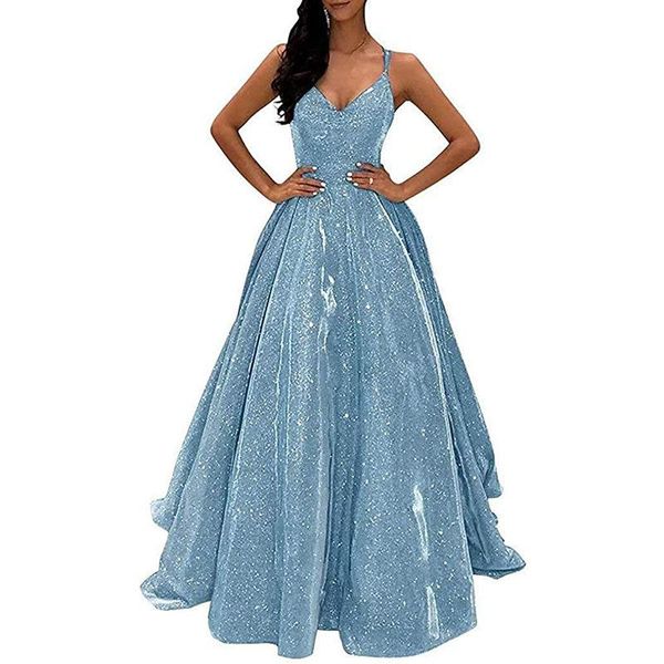 party dresses 2021 fashion spaghetti straps blue sparkly long prom evening gowns cocktail vestidos full length wedding, White;black
party dresses 2021 fashion spaghetti straps blue sparkly long prom evening gowns cocktail vestidos full length wedding, White;black