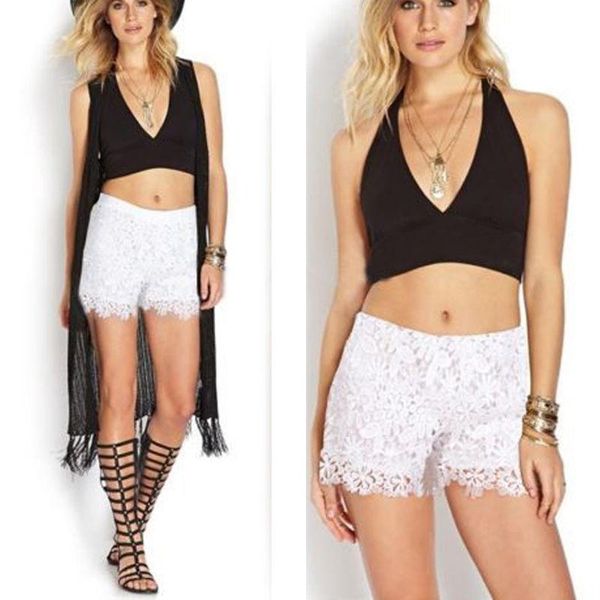 summer women lace shorts 2021 black white femme casual beach high waist women's, White;black
summer women lace shorts 2021 black white femme casual beach high waist women's, White;black