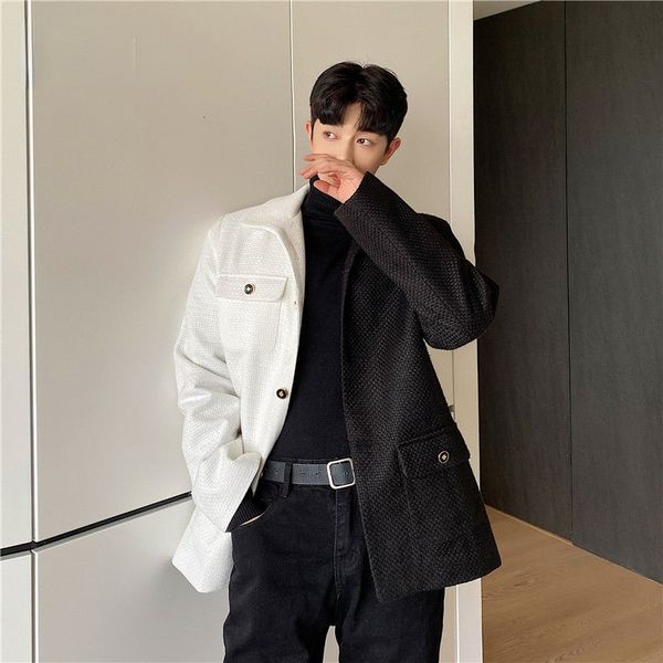 streetwear color block tweed thickened suit coat for men spring autumn single breasted black white blazers males new, White;black
streetwear color block tweed thickened suit coat for men spring autumn single breasted black white blazers males new, White;black