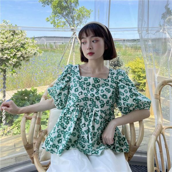 women's blouses & shirts 2021 korean style square neck tie shirt loose and thin floral puff sleeve short slim blouse, White
women's blouses & shirts 2021 korean style square neck tie shirt loose and thin floral puff sleeve short slim blouse, White