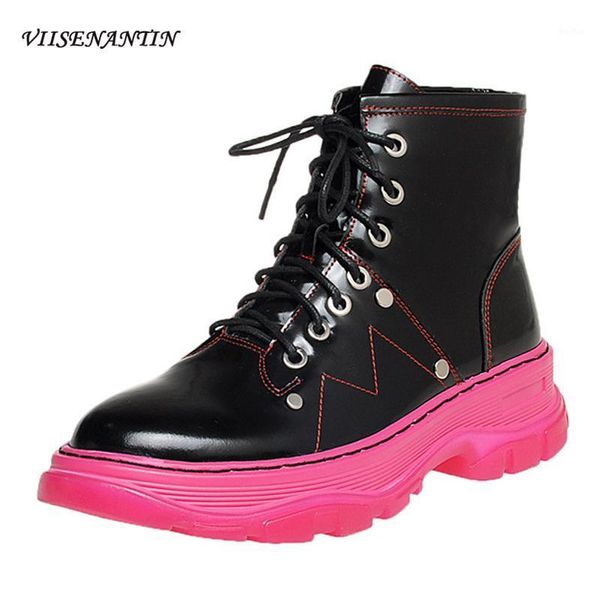 boots open beaded cowhide short women's round toe thick-soled waterproof platform color matching lace-up casual ankle1, Black
boots open beaded cowhide short women's round toe thick-soled waterproof platform color matching lace-up casual ankle1, Black