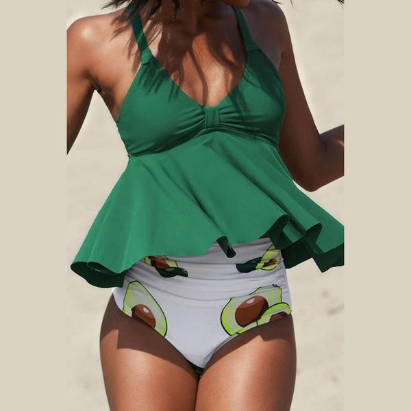 women's swimwear summer solid color bikini swimsuit women stretch beachwear conservative ladies high waist two-piece set bathing suit, White;black
women's swimwear summer solid color bikini swimsuit women stretch beachwear conservative ladies high waist two-piece set bathing suit, White;black