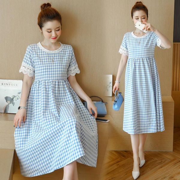 maternity dresses dress pregnancy summer short sleeve clothes korean fashion plaid lace patchwork pregnant women's long, White
maternity dresses dress pregnancy summer short sleeve clothes korean fashion plaid lace patchwork pregnant women's long, White
