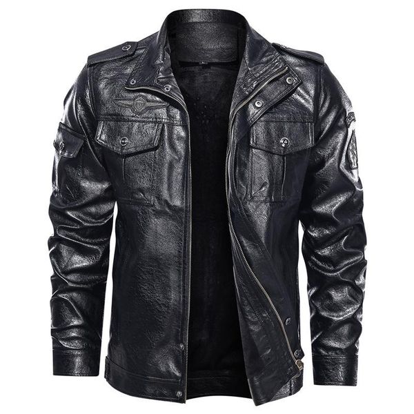 men's fur & faux arrivals brand leather jackets coat men casual stand collar bomber jacket male jaqueta de couro masculina, Black
men's fur & faux arrivals brand leather jackets coat men casual stand collar bomber jacket male jaqueta de couro masculina, Black