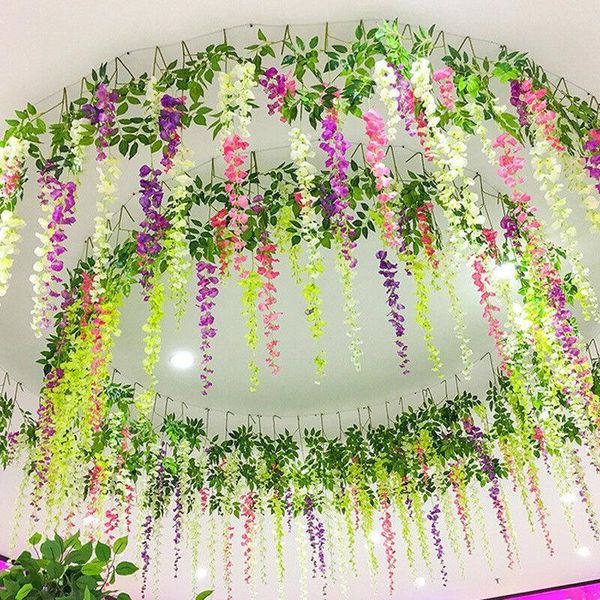 decorative flowers & wreaths artificial wisteria vine garland flower silk hanging home arty fake ceiling wedding decoration strips
decorative flowers & wreaths artificial wisteria vine garland flower silk hanging home arty fake ceiling wedding decoration strips