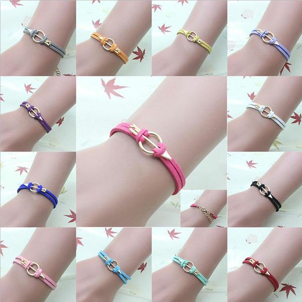 charm bracelets simple 14 colors leather for women gold alloy geometric arrow round charms vintage bangles men jewelry pulseras gifts, Golden;silver
charm bracelets simple 14 colors leather for women gold alloy geometric arrow round charms vintage bangles men jewelry pulseras gifts, Golden;silver