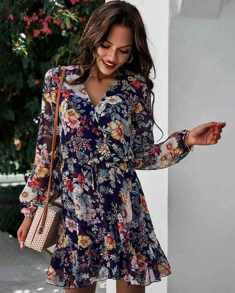 spring print dress women casual long sleeve lace up high waist v-neck floral dress for women summer white chiffon dress 210521, Black;gray
spring print dress women casual long sleeve lace up high waist v-neck floral dress for women summer white chiffon dress 210521, Black;gray
