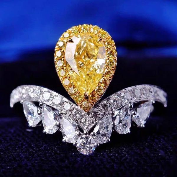 trendy luxury jewelry water drop pear-shaped yellow diamond pt950 platinum engagement ring open mouth wedding rings for women, Slivery;golden
trendy luxury jewelry water drop pear-shaped yellow diamond pt950 platinum engagement ring open mouth wedding rings for women, Slivery;golden