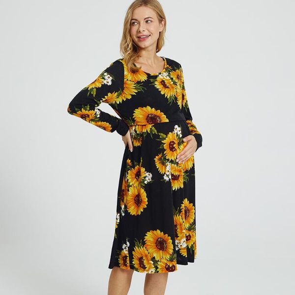 patpat 2021 arrivalmaternity round collar sunflowers full print black knee length a long-sleeve nursing dress maternity dresses, White
patpat 2021 arrivalmaternity round collar sunflowers full print black knee length a long-sleeve nursing dress maternity dresses, White