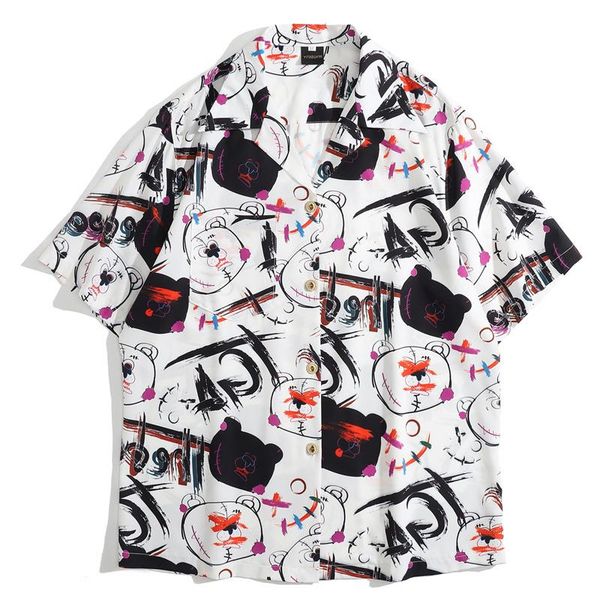 men's casual shirts anime graffiti printed short sleeve summer hawaiian beach hip hop streetwear japanese harajuku men fashion, White;black
men's casual shirts anime graffiti printed short sleeve summer hawaiian beach hip hop streetwear japanese harajuku men fashion, White;black