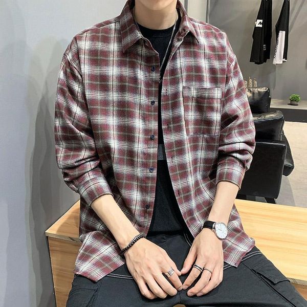 men's casual shirts long sleeve shirt fashion classic plaid loose personality trend, White;black
men's casual shirts long sleeve shirt fashion classic plaid loose personality trend, White;black