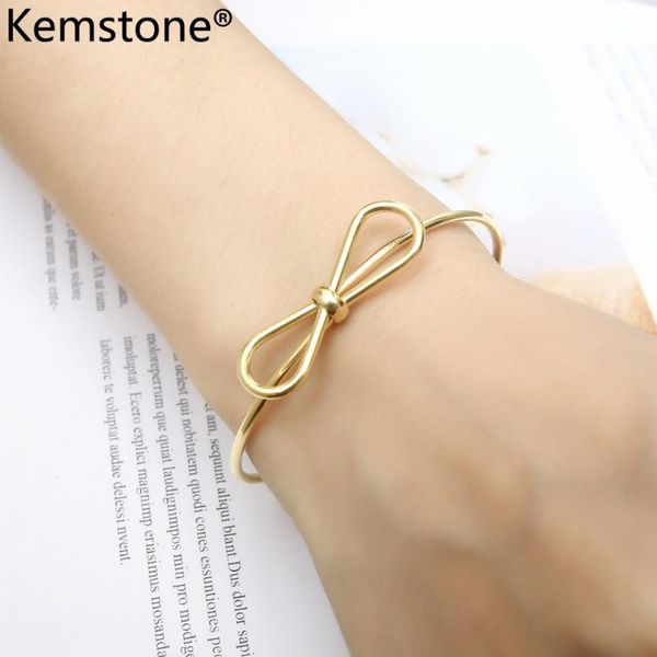kemstone stainless steel gold silver plated bow-knot bracelet for women's jewelry gift bangle, Black
kemstone stainless steel gold silver plated bow-knot bracelet for women's jewelry gift bangle, Black