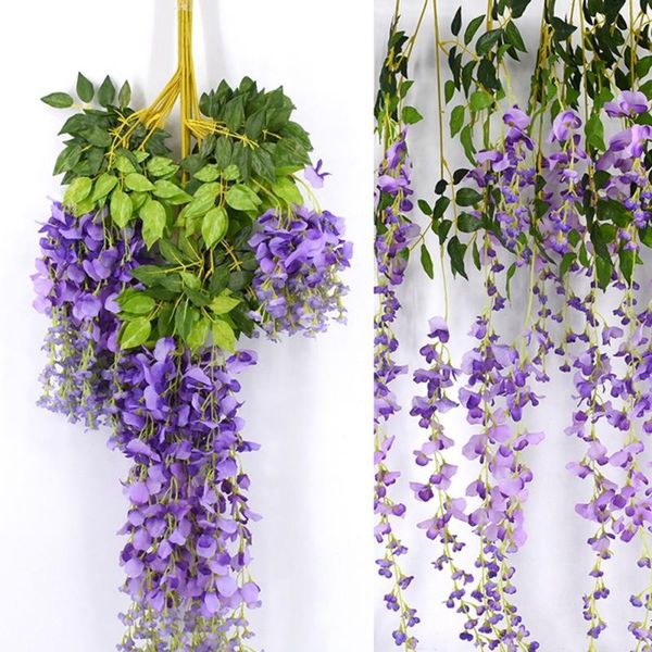 decorative flowers & wreaths 12 pcs/lot 110cm wedding decor artificial silk wisteria flower vines hanging rattan bride garland
decorative flowers & wreaths 12 pcs/lot 110cm wedding decor artificial silk wisteria flower vines hanging rattan bride garland