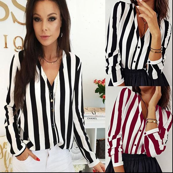 women blouses blouse casual striped shirts female loose blusas autumn fall office sexy, White
women blouses blouse casual striped shirts female loose blusas autumn fall office sexy, White
