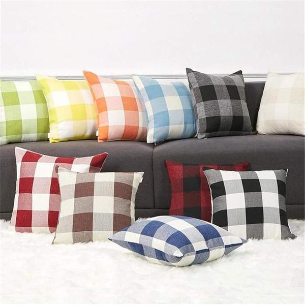 45x45 simple plaid linen pillow case invisible zipper household hugging decorative without
45x45 simple plaid linen pillow case invisible zipper household hugging decorative without
