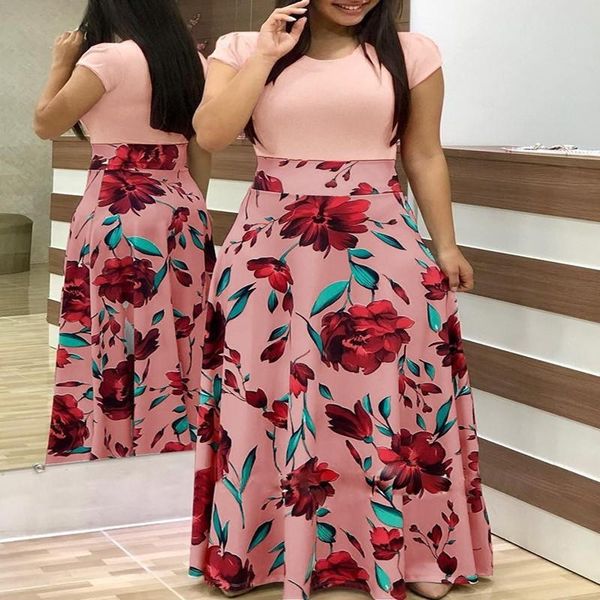 party dresses women's summer flower print stitching long banquet dress 2021 ladies elegant short sleeve bodycon maxi vestidos plus size, White;black
party dresses women's summer flower print stitching long banquet dress 2021 ladies elegant short sleeve bodycon maxi vestidos plus size, White;black
