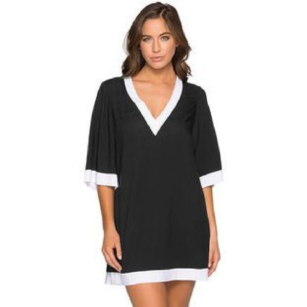 women's swimwear women beach cover up saida de praia dress plus size kaftan bikini bathing suit ups tunics #q518, White;black
women's swimwear women beach cover up saida de praia dress plus size kaftan bikini bathing suit ups tunics #q518, White;black