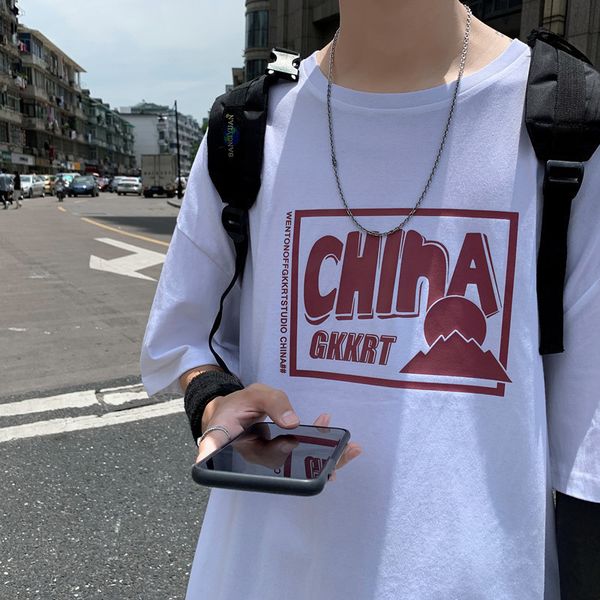 t-shirts short sve men's trend simple versatile t-shirt 2021 summer loose and handsome cloth, White;black
t-shirts short sve men's trend simple versatile t-shirt 2021 summer loose and handsome cloth, White;black