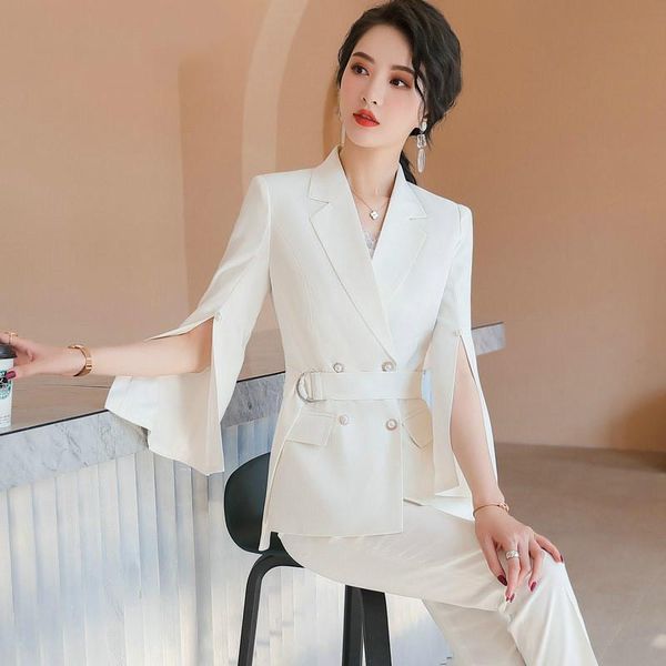 professional female suit pants two-piece 2021 autumn double breasted ladies blazer slim office women's two piece, White
professional female suit pants two-piece 2021 autumn double breasted ladies blazer slim office women's two piece, White