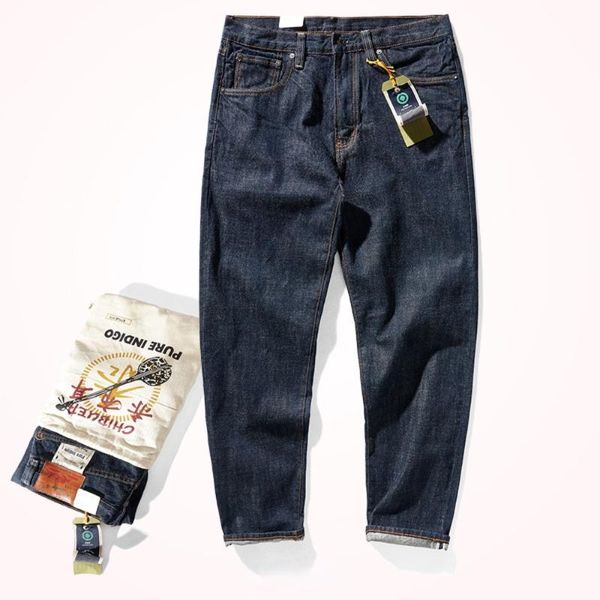 men's jeans red ear edge men amekaji retro autumn and winter heavy thick one wash primary color cattle pants, Blue
men's jeans red ear edge men amekaji retro autumn and winter heavy thick one wash primary color cattle pants, Blue