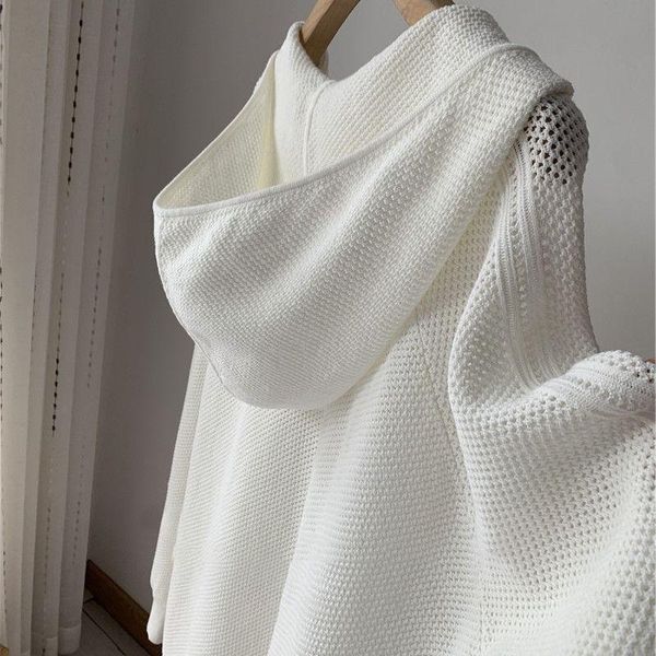 women's sweaters casual hollow-out hooded sweater coat long sleeve oversized knitted 2021 spring summer pullover jumper, White;black
women's sweaters casual hollow-out hooded sweater coat long sleeve oversized knitted 2021 spring summer pullover jumper, White;black