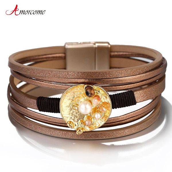 tennis amorcome pearls round charm bracelet for women wrap multi-layer leather magnetic clasp jewelry pulseras, Golden;silver
tennis amorcome pearls round charm bracelet for women wrap multi-layer leather magnetic clasp jewelry pulseras, Golden;silver