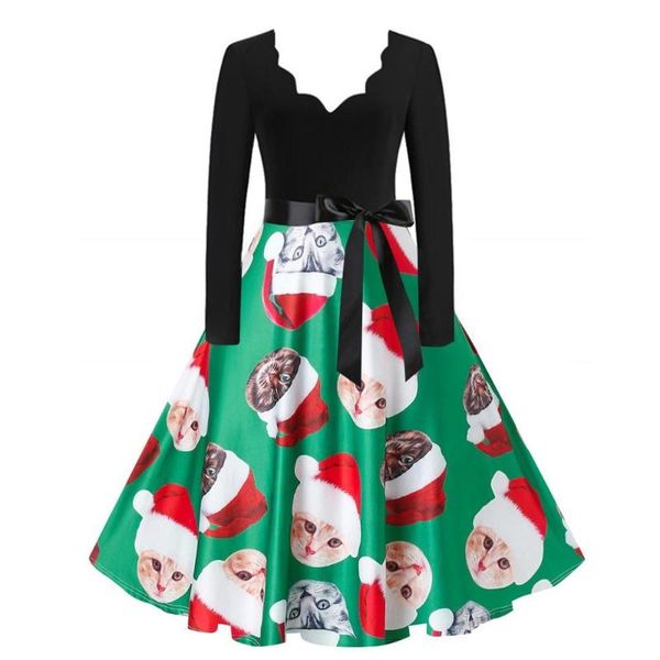 hepburn style christmas print woman dress vintage long sleeve v neck sashes clothes party dresses for women ropa de mujer casual, Black;gray
hepburn style christmas print woman dress vintage long sleeve v neck sashes clothes party dresses for women ropa de mujer casual, Black;gray