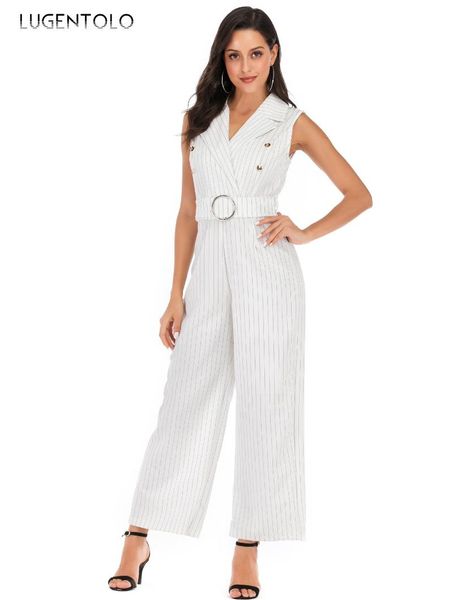 women's jumpsuits & rompers elegant jumpsuit women sleeveless lapel casual spring summer stripe button ladies straight long lugentolo, Black;white
women's jumpsuits & rompers elegant jumpsuit women sleeveless lapel casual spring summer stripe button ladies straight long lugentolo, Black;white