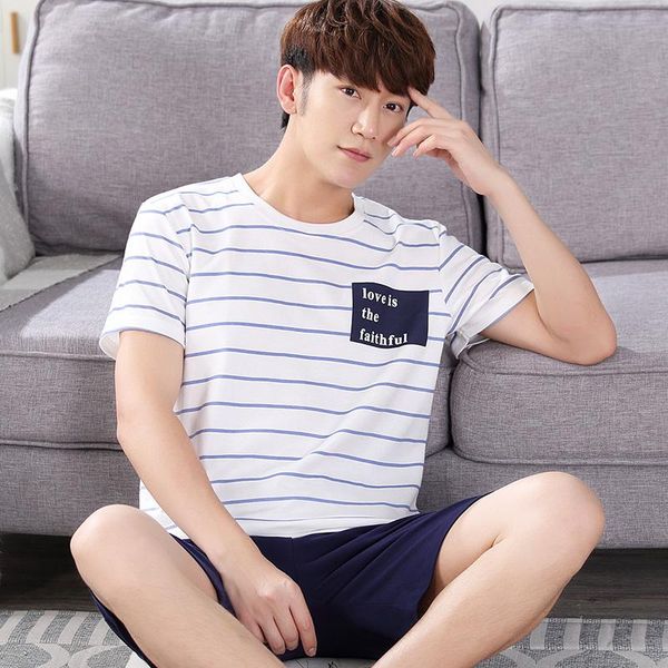 men's sleepwear summer brand men homewear casual stirped pajama sets male o-neck cotton suit, Black;brown
men's sleepwear summer brand men homewear casual stirped pajama sets male o-neck cotton suit, Black;brown