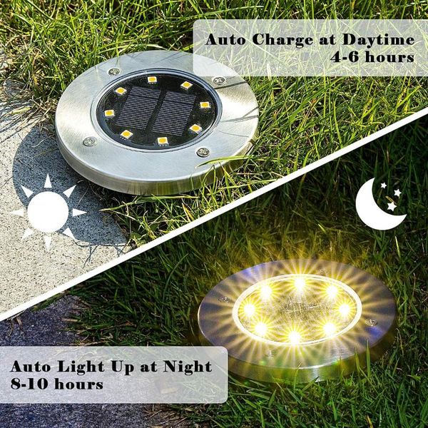 solar lamps 8 led powered disk lights outdoor waterproof garden landscape lighting for yard deck lawn patio pathway walkway
solar lamps 8 led powered disk lights outdoor waterproof garden landscape lighting for yard deck lawn patio pathway walkway