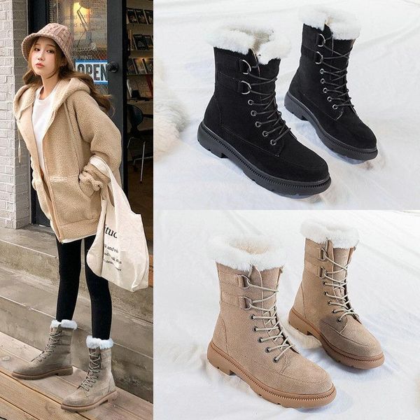 boots 2021 winter fur snow women style plus velvet thickening warm northeast cotton shoes wool thick heel, Black
boots 2021 winter fur snow women style plus velvet thickening warm northeast cotton shoes wool thick heel, Black