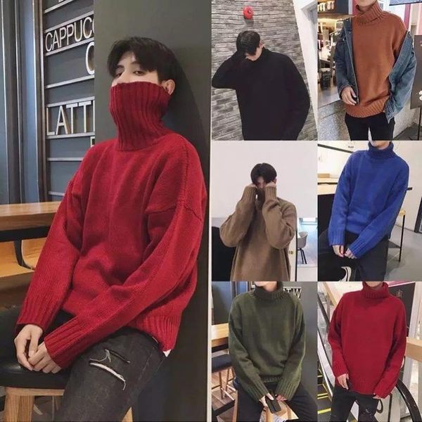men's sweaters wind autumn winter high-neck sweater solid color loose korean version of student knitwear lazy fashion clothing, White;black
men's sweaters wind autumn winter high-neck sweater solid color loose korean version of student knitwear lazy fashion clothing, White;black