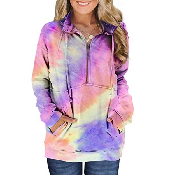 women's hoodies & sweatshirts zip-up harajuku clothes hooded tie-dye printed long sleeve jumper regular coat korean style sweatshirt, Black
women's hoodies & sweatshirts zip-up harajuku clothes hooded tie-dye printed long sleeve jumper regular coat korean style sweatshirt, Black