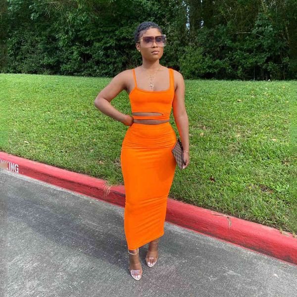 two piece dress european and american summer casual women's wear orange green black hollowed-out knitted vest skirt two-piece suit, White
two piece dress european and american summer casual women's wear orange green black hollowed-out knitted vest skirt two-piece suit, White