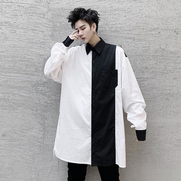 big korean loose shirt fashion contrast cotton men luxury white stand up collar camisa masculina mens clothing eg50sh men's casual shir, White;black
big korean loose shirt fashion contrast cotton men luxury white stand up collar camisa masculina mens clothing eg50sh men's casual shir, White;black