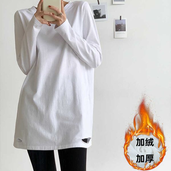 thickened psh and base t-shirt for women's versatile white long sleeve loose inside with medium length autumn
thickened psh and base t-shirt for women's versatile white long sleeve loose inside with medium length autumn