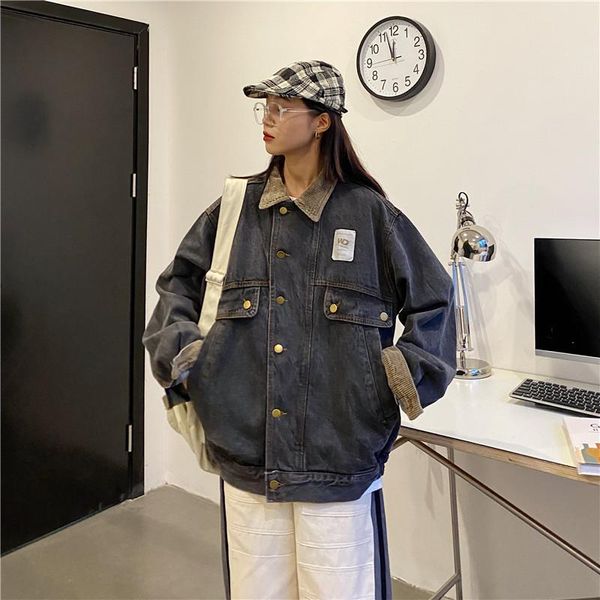 women's jackets casual oversize shirt jacket patchwork solid color simple vintage corduroy jeans streetwear veste femme coats bh50jk, Black;brown
women's jackets casual oversize shirt jacket patchwork solid color simple vintage corduroy jeans streetwear veste femme coats bh50jk, Black;brown